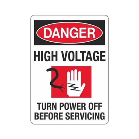 Danger High Voltage Graphic Turn Power Off Before Servicing